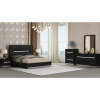 Cypress Modern Matte Black or White Bedroom Set with PU Headboard