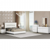 Cypress Modern Matte Black or White Bedroom Set with PU Headboard